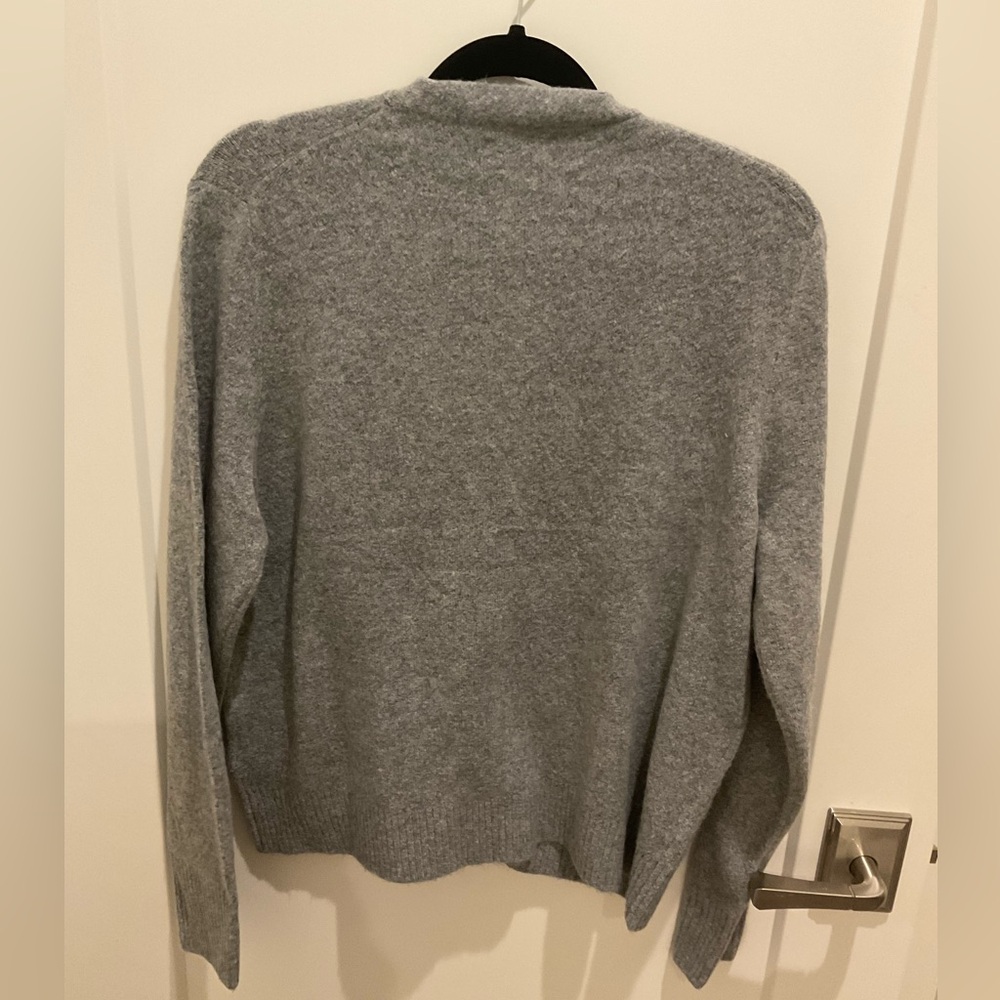 J. Crew Factory Gray V-Neck Button Cardigan with Front Pockets - Picture 3 of 8
